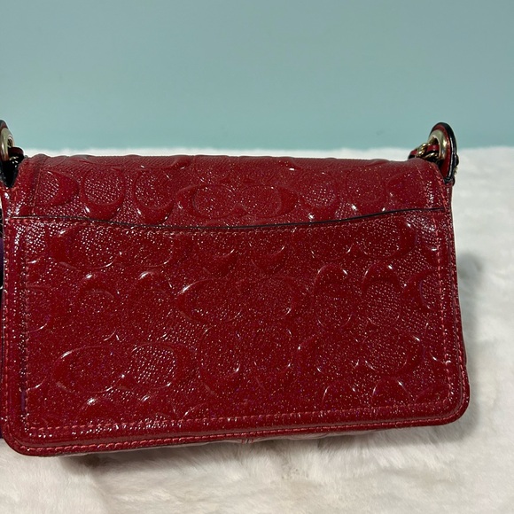 Coach Pouchette Crossbody Red Patent Leather Great condition Authentic Pre-owned - Picture 8 of 10